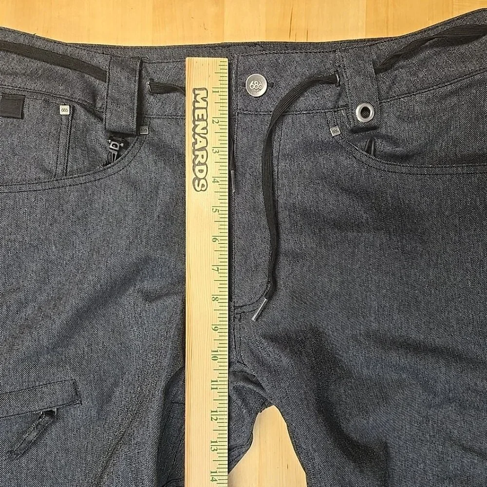 686 Snowboard Pants Mens Medium InfiDRY Reserved Raw 10,000 MM Waterproof Gray - Picture 7 of 13